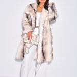 Manteau long oversize en fausse fourrure