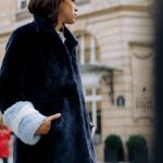 Manteau Fausse Fourrure Marine & Bleu Ciel CARENE