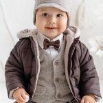 Manteau bébé garçon brun chaud – Spécial baptême & cérémonie hiver – Fabrication UE | Boutique Magique