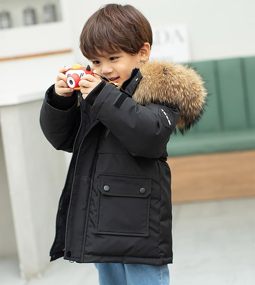 manteau-hiver-garcon-223ror-1.jpg Nemopter Enfant Garçon Veste d'hiver Chaud Manteau Mi Longue Doudoune à capuche Fourrure Jacket : Amazon.fr: Mode – Image 1