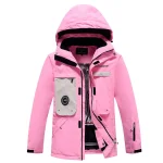 Veste de ski femme rose fluo design Opti Ski