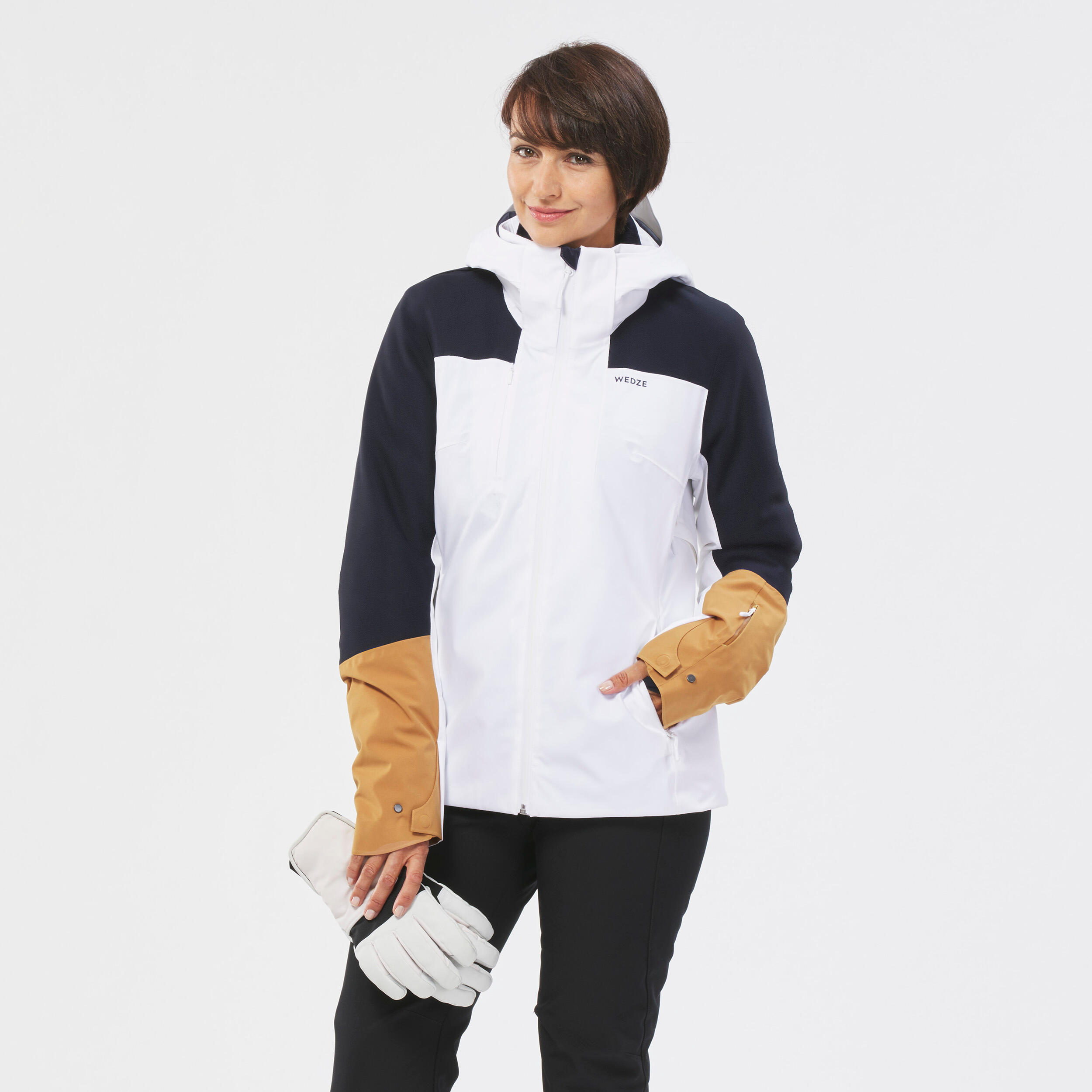 manteau-ski-femme-528ssc-1.jpg Veste de ski femme 500 sport blanc/marine/marron – Image 1