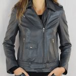 Blouson femme perfecto en cuir gris nina Vêtements cuir adaptés à votre morphologie Itinérance Cuir
