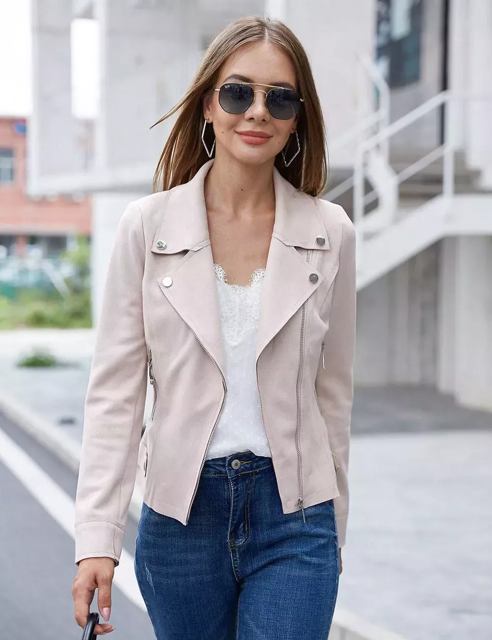 perfecto-femme-107pes.webp Perfecto Femme Suédine Beige Écru – Élégant & Intemporel – Image 1
