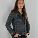 Blouson femme perfecto en cuir gris nina Vêtements cuir adaptés à votre morphologie Itinérance Cuir