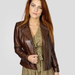 Perfecto marron en cuir d'agneau femme LEVINSKY – KOZHA