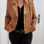 Perfecto cuir perforé camel femme BOUTIQUE CAPRICES