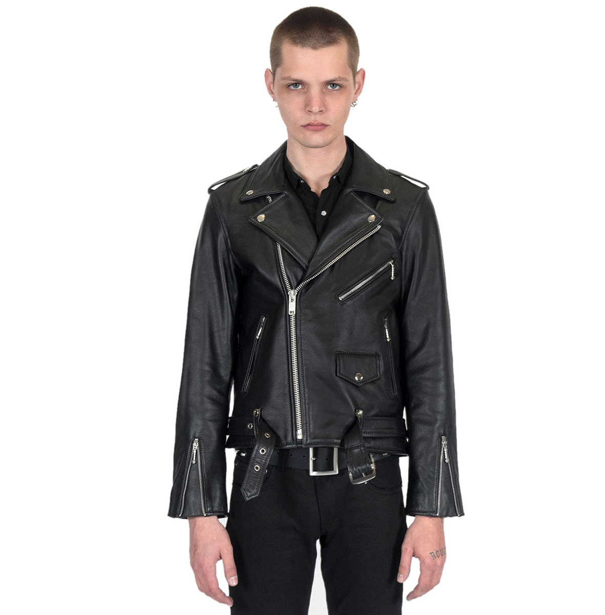 perfecto-homme-102kbb-1.jpg blouson (perfecto) homme STRAIGHT TO HELL Commando Black/Silver Ball Pull/Red Lining COM BLK NIC MOD metalmonde.fr – Image 1