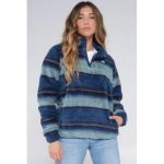 Pull Polaire Femme SALTY CREW Calm Seas Blue Steel Breizh Rider
