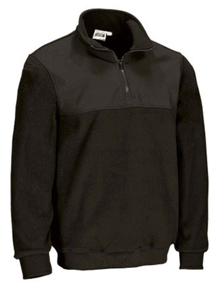 pull-polaire-homme-092jqm-1.jpg Sweat polaire demi zip Homme REF WILLIE noir – Image 1