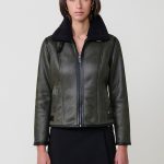 Veste Aviateur Effet Cuir Shearling Pour Femme | koroshi – Koröshi