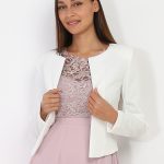 Veste courte blanche sans col
