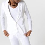 Veste Blanche Manches Longues en Lin, Elasthanne FEMME | Majestic Filatures – MAJESTIC FILATURES