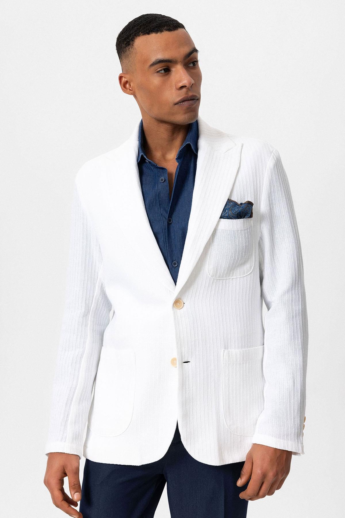 veste-blazer-homme-448hyl-1.jpg Veste Blazer Homme Ecru Non Doublée à Poches Wessi – Wessi Discover Diversity – Image 1