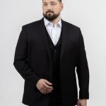 Veste de Costume Séparable Noire Grande Taille Homme