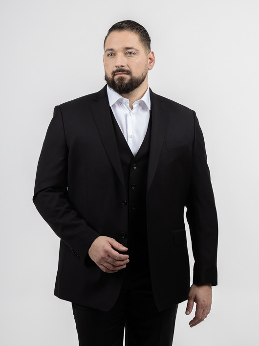 veste-costume-homme-156ljy-1.jpg Veste de Costume Séparable Noire Grande Taille Homme – Image 1