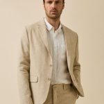 Veste de costume homme lin mélangé