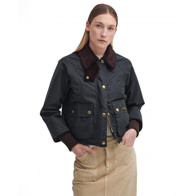 veste-courte-femme-070die-1.jpg Veste Courte Huilée Beadnell Femme Barbour – Image 1