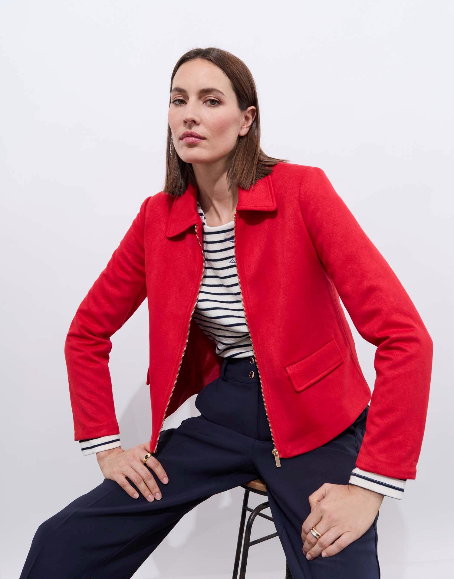 veste-courte-femme-752fto-1.jpg Veste courte en suédine unie – Image 1