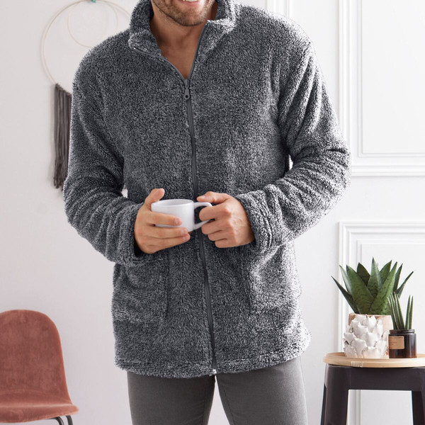 veste-d-interieur-homme-118cbx.jpg Veste d'intérieur unie homme gris – Image 1