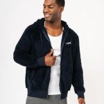 Veste d'intérieur à capuche en maille homme navy | GEMO