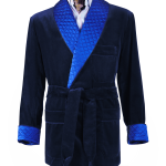 Smoking Jacket Veste d'intérieur Homme Bleu Nuit