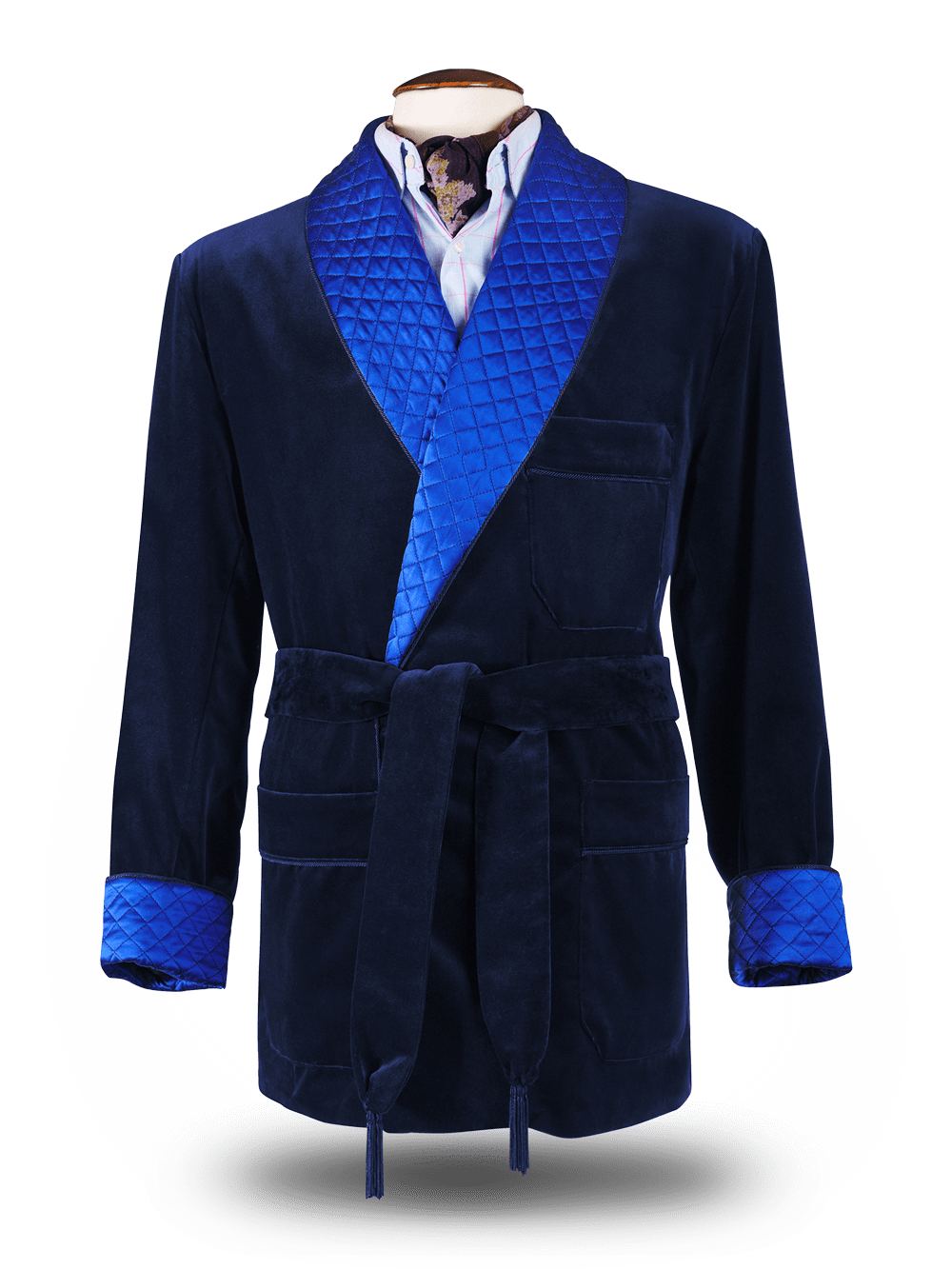 veste-d-interieur-homme-378ldl.png Smoking Jacket Veste d'intérieur Homme Bleu Nuit – Image 1