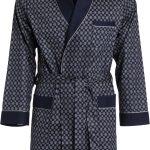 LEVERIE Veste d'intérieur/robe de chambre courte classique homme, bleu/gris losanges, M : Amazon.fr: Mode