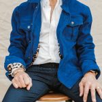 LeNuméro 1 Bleu De Travail veste cuir nubuck homme Bleu | PAUL MARIUS