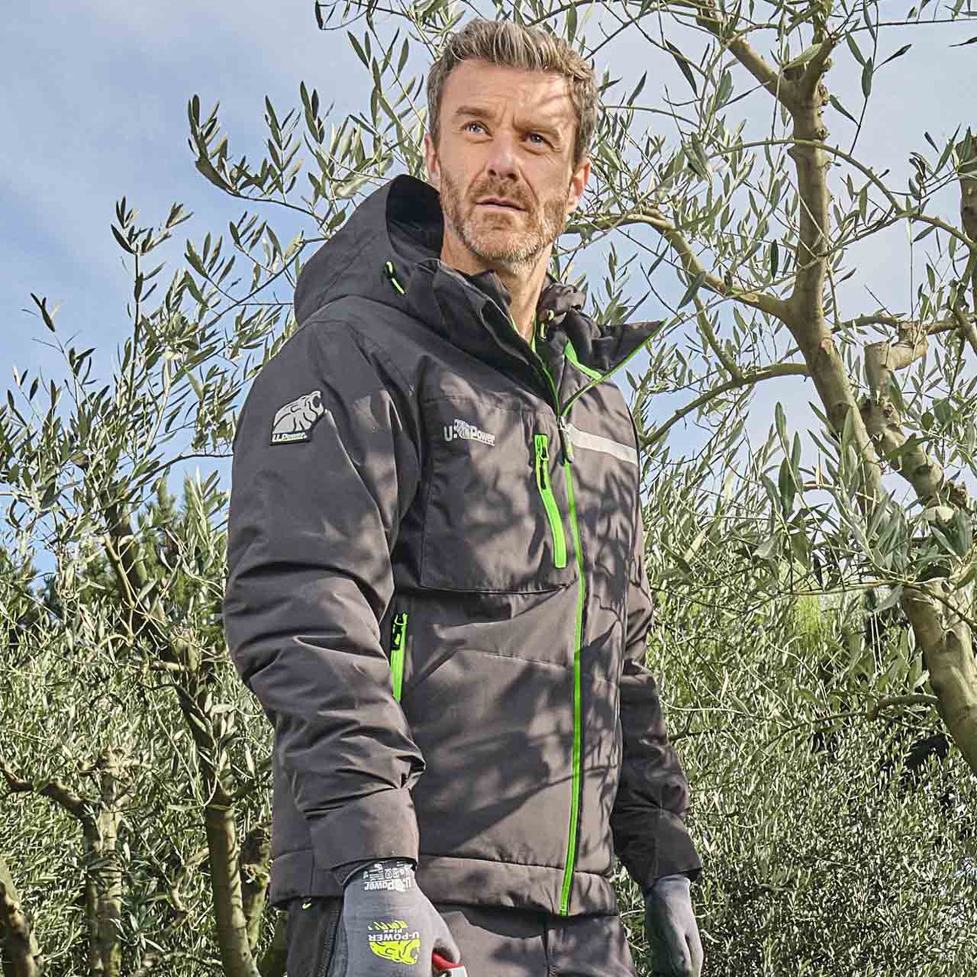 veste-de-travail-homme-294pwi-1.jpg Blouson travail homme hiver Wink gris vert – Image 1