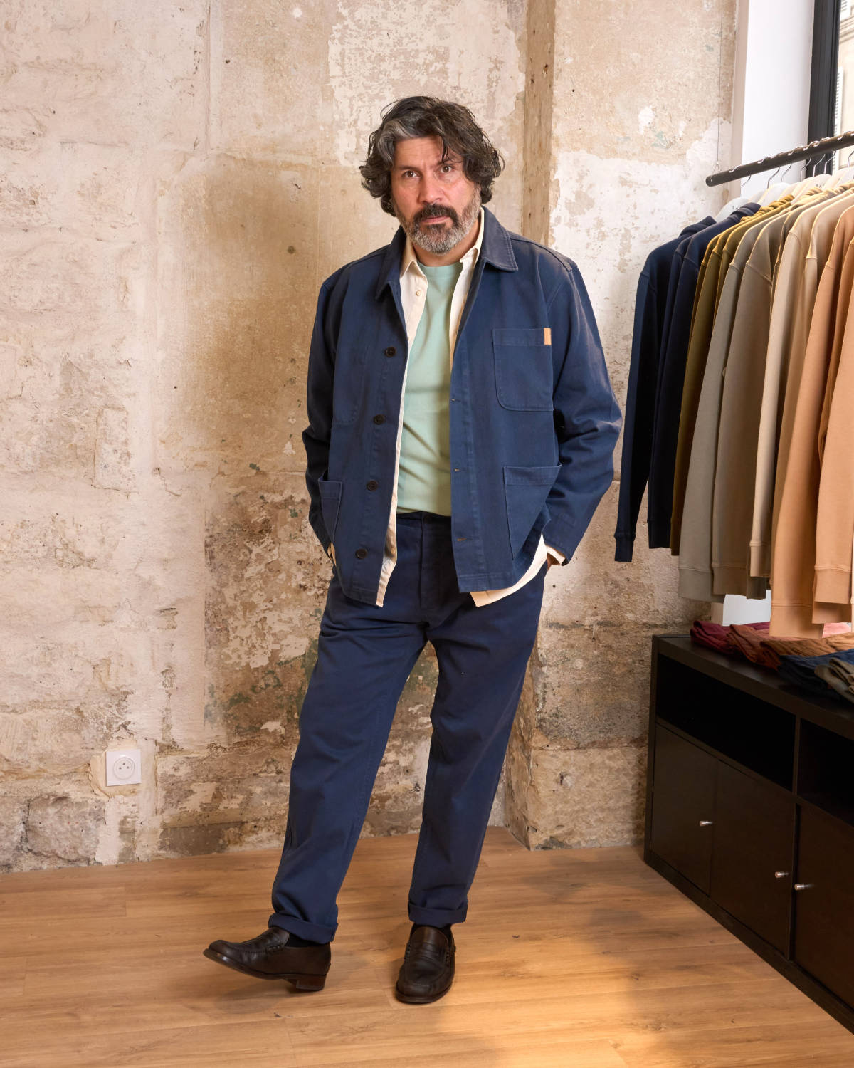 veste-de-travail-homme-469fod-1.jpg VESTE DE TRAVAIL EN TWILL | BLEU MARINE – Image 1