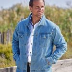 ATLAS FOR MEN Veste en Jean Homme Toile Denim Robuste avec Surpiqûres contrastée, Poches Pratiques, Idéale pour Printemps, Disponible en Grande Taille du M au 5XL : Amazon.fr: Mode
