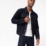 Veste en jean homme coupe droite bleu fonce | GEMO