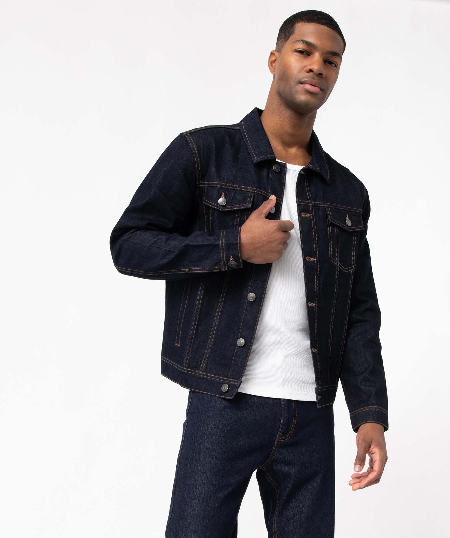 veste-jean-homme-423qxy-1.jpg Veste en jean homme coupe droite bleu fonce | GEMO – Image 1