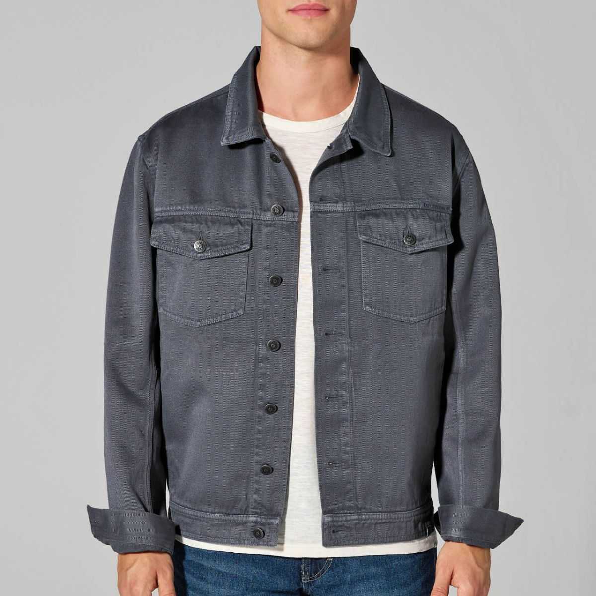veste-jean-homme-433jmr-1.jpg Veste homme en jean style classique bleu denim – Image 1