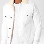 veste en jeans pour homme a col mouton