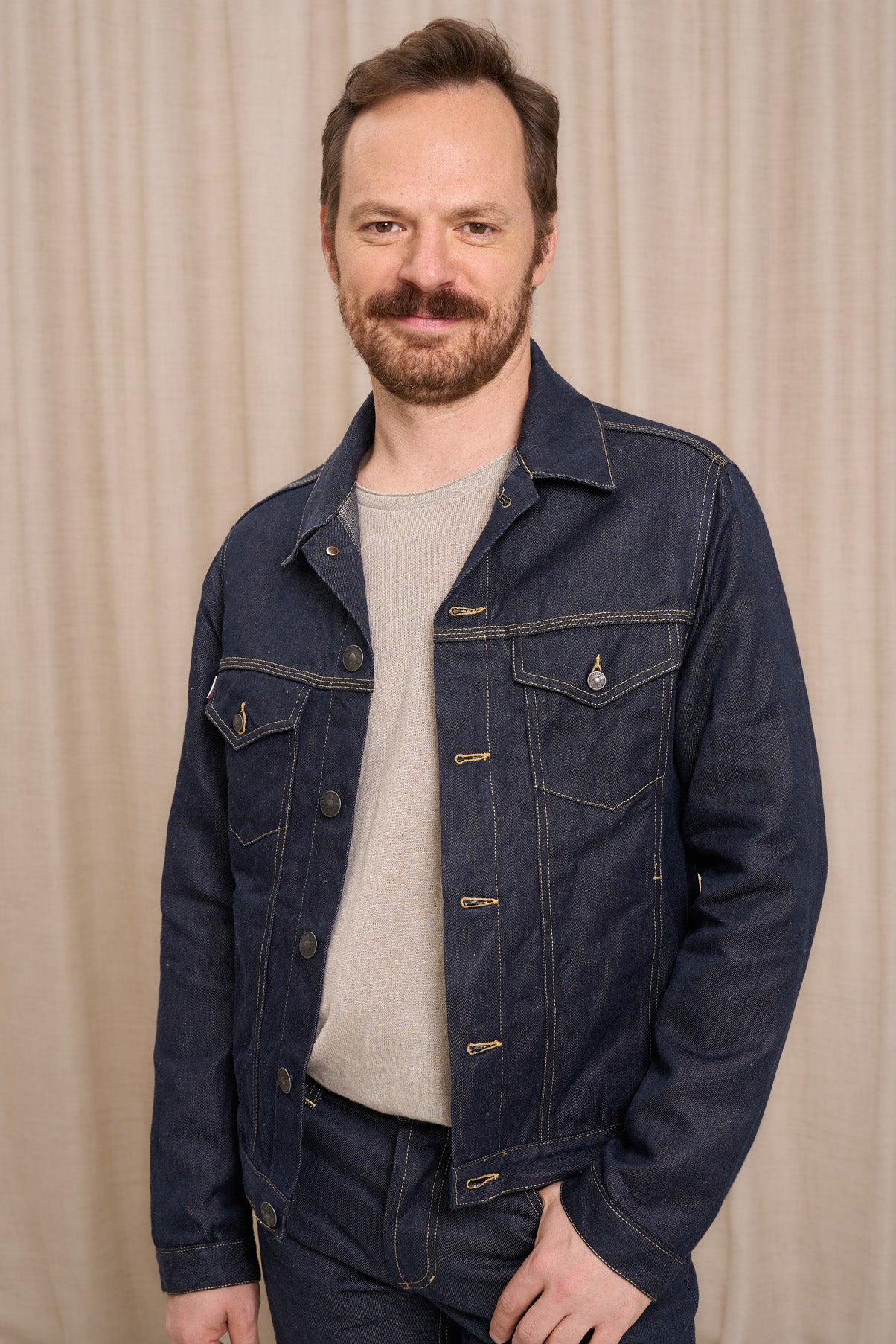 veste-jean-homme-854ide-1.jpg Tolosa bleue Veste en jeans Homme 100% Lin, Fabriquée en France – Le Gaulois Jeans – Image 1