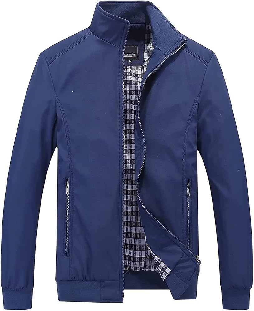 veste-legere-homme-247fxm.jpg Veste Légère Homme, Veste Softshell, Veste Transition, Col Montant, Manteau, Blouson Bomber, Blouson Homme, Coupe Vent Pour Les Loisirs D'affaires Veste homme (Color : Blue, Size : M) : Amazon.fr: Mode – Image 1