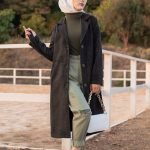 Veste longue style manteau pour femme (Vetement saison automne hiver) Couleur noir