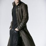 Manteau Long Style Noir Homme Col Manteau Long En Cuir Homme Veste Longue Cuir Agneau Noir