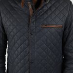Veste cuir matelassée bleu La Canadienne La Canadienne