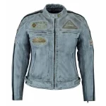 Blouson cuir moto femme