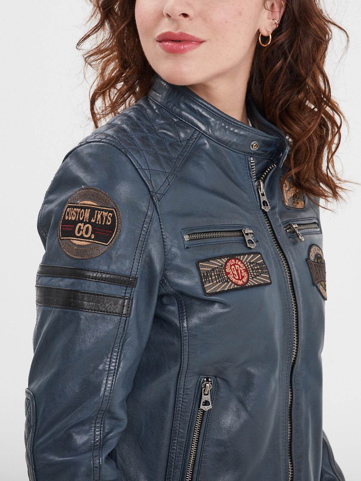 veste-moto-femme-751hio-1.jpg Walkora Blouson moto vintage femme – Image 1