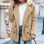 Veste moumoute beige femme