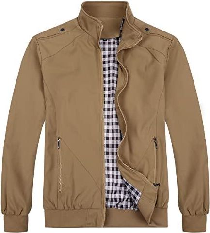 veste-printemps-homme-023hel-1.jpg AlltheMen Blouson Homme Léger Veste Militaire Chaud Jacket Casual Hiver Printemps Automne Aviateur Col Montant Kaki 3XL dès 37,99 € sur Stylight – Image 1