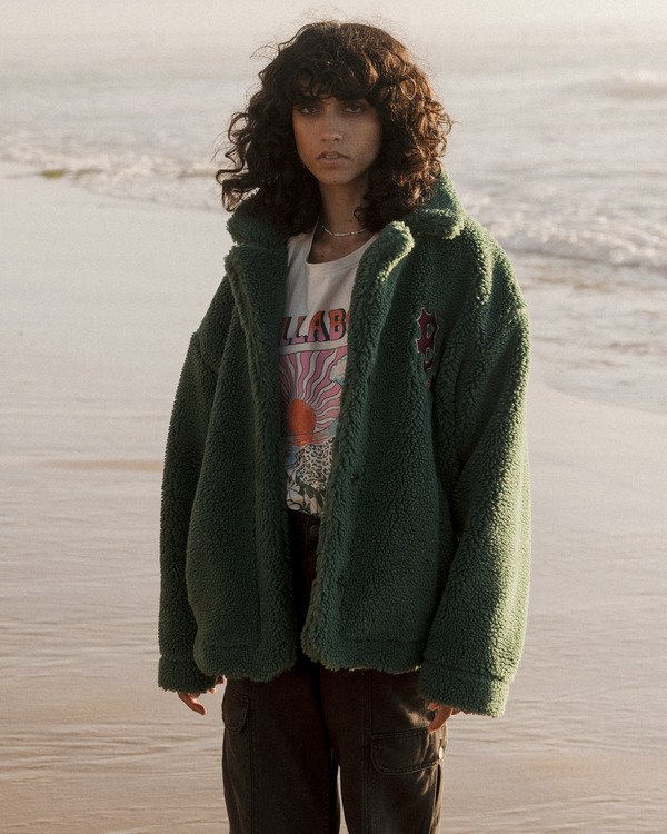 veste-sherpa-femme-115xsn-1.jpg Autumn Holidays Veste Sherpa Vert Femme | Billabong – Image 1