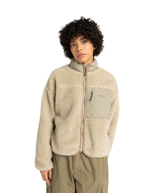 veste-sherpa-femme-262phk-1.jpg Oak Sherpa W Veste Sherpa Beige Femme | Element – Image 1