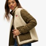 Veste Hybride en Sherpa Polairebeige avoine pour Femme | Superdry FR