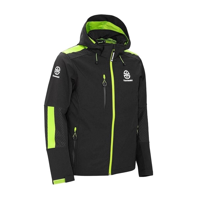veste-softshell-homme-290dle-1.jpg Veste softshell à capuche amovible homme Kawasaki Sports 2023 | Moto Shop 35 – Image 1
