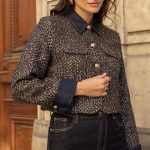 Veste tweed choco femme